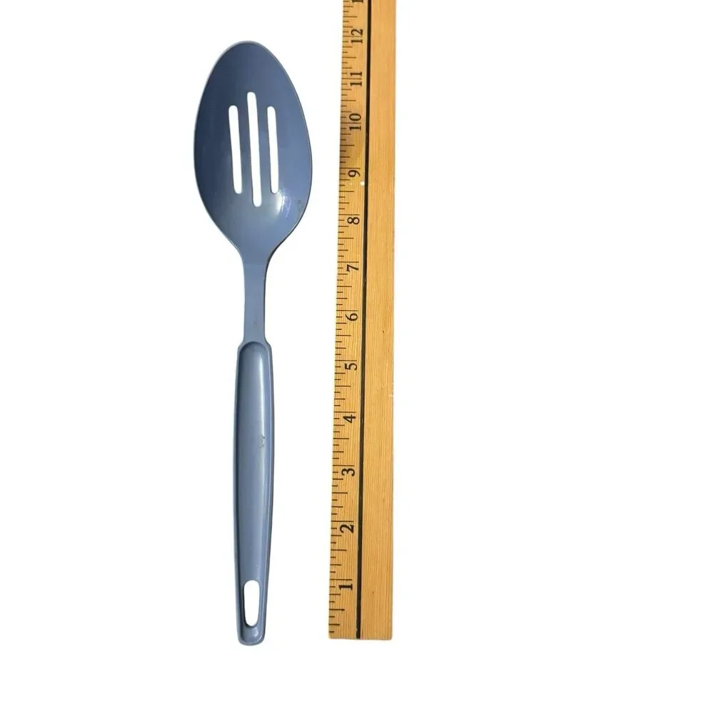 Vintage Ekco Nylon‎ Plastic Slotted Serving Spoon Server USA Light Blue